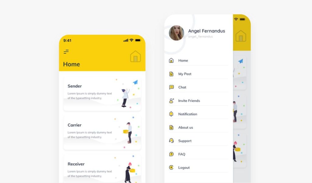 The role of logo design in UX and UI - Example of Hamburger Menu (Dribble) - LogoWhistle